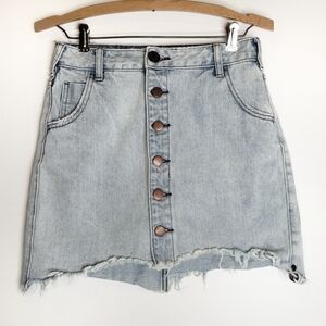 One Teaspoon | Viper Old West Super High Rise Button Front Denim Skirt